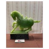 Vintage Faux Green Jade War Horse