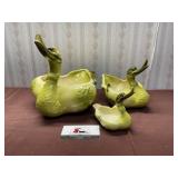 Vintage Hull Chartreuse Yellow Swan Planters