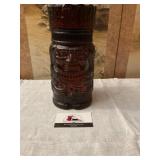 Vintage Indian Chief Amber glass canister