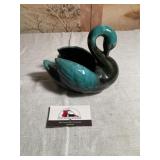 Blue mountain pottery swan planter