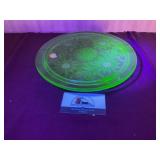 Uranium Glass Cake Plate