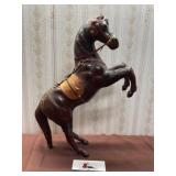 Vintage Leather Horse Sculpture