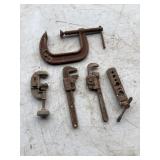 C clamp and wrenches