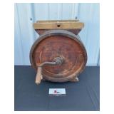 Wood barrel butter churn