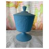 Fenton Blue Satin Wild Strawberry