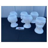 Vintage milk, glass lady Victorian head planters