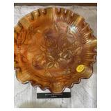 Imperial glass Marigold rose and cabbage dish
