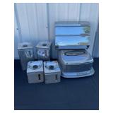 Metal MCM canister set, towel dispenser