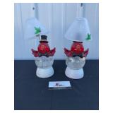 Christmas snow globe Cardinal decor