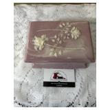 Soapstone Jewelry Box Rose Design