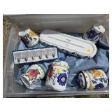 Tote of Ceramic Kitchenware