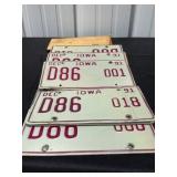 Set a 1991 Iowa D 86 license plates