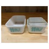 Pyrex Amish butter, print refrigerator dishes