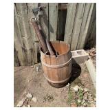 Wooden Barrel with contents