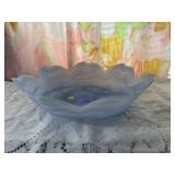 Frosted Blue Swirl Bowl