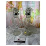 Two Glass Decanter Roosters