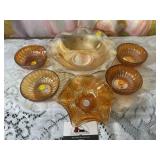 Marigold Carnival Glass Dishes