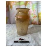 Marigold Carnival glass vase