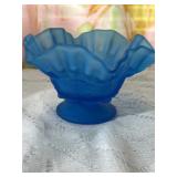 Fenton ribbon Grape bowl
