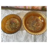 Orange Irridencent marigold windmill dishes