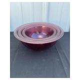 Purple glass nesting bowls