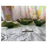Green  carnival glassware