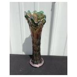 Iridescent glass vase