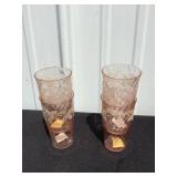Vintage pink etched glasses