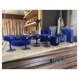 Blue glassware