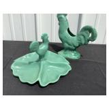 Vintage chicken planter and dish