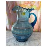 Blue Glass Pitcher