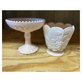 Pink milk glass