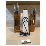 Knives and paper towel holder
