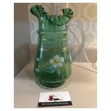 Hand painted ruffle edge pitcher