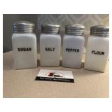 Vintage milk glass Anchor Hocking shakers