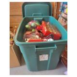 Tote of christmas decor