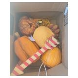 Box of Halloween decor
