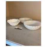 Milk glass bowls