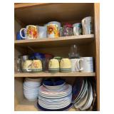 Coffee mugs, cups, plates, miscellaneous