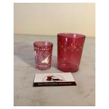 Pink glass cups