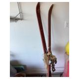 Wooden ski decor