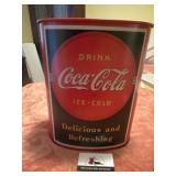 Metal Coca- Cola trash can