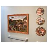 Framed puzzle and glass wall art
