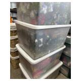 4 totes of faux florals