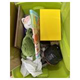 tote of craft and miscellaneous items
