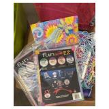 Box of arts and crafts items