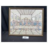 MCM hand stitched religious art- glass is cracked