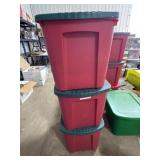 3 totes of Christmas decor