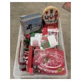 tote of Christmas decor