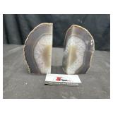 Cut gemstone used as book ends